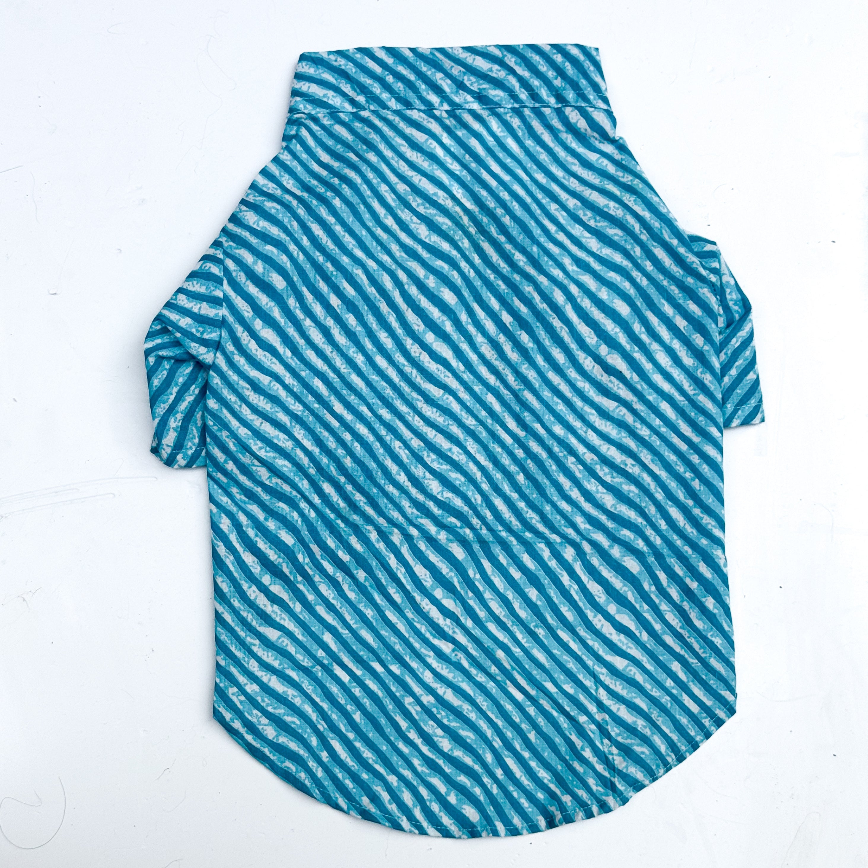 Cat lehriya kurta blue