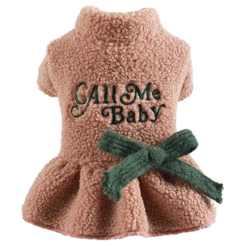 'Call Me Baby' Teddy Fur Sweater Dress