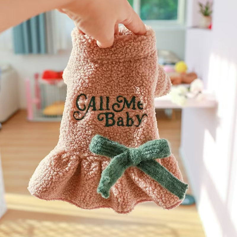 'Call Me Baby' Teddy Fur Sweater Dress