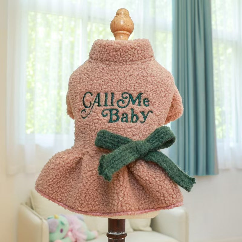 'Call Me Baby' Teddy Fur Sweater Dress