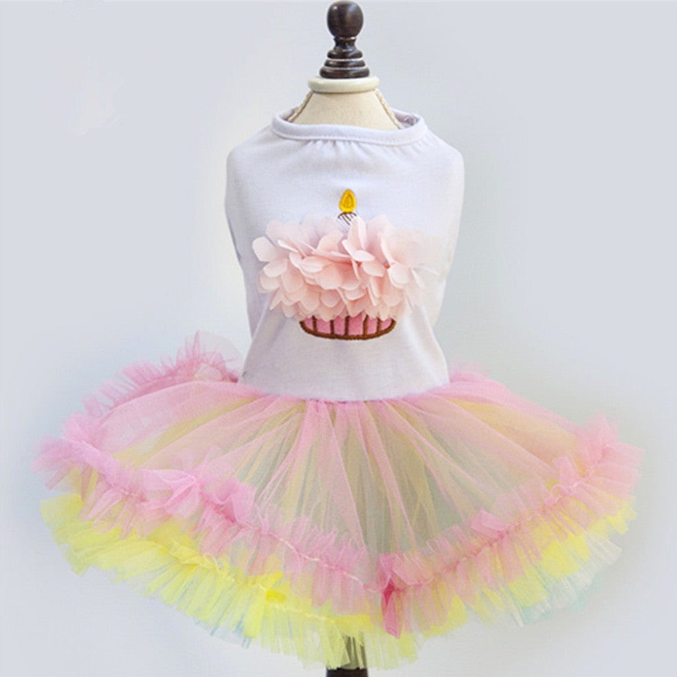 Birthday Cake Frill Dress | Dog Clothes| l | Sizes and Colours Available| Claws N Paws