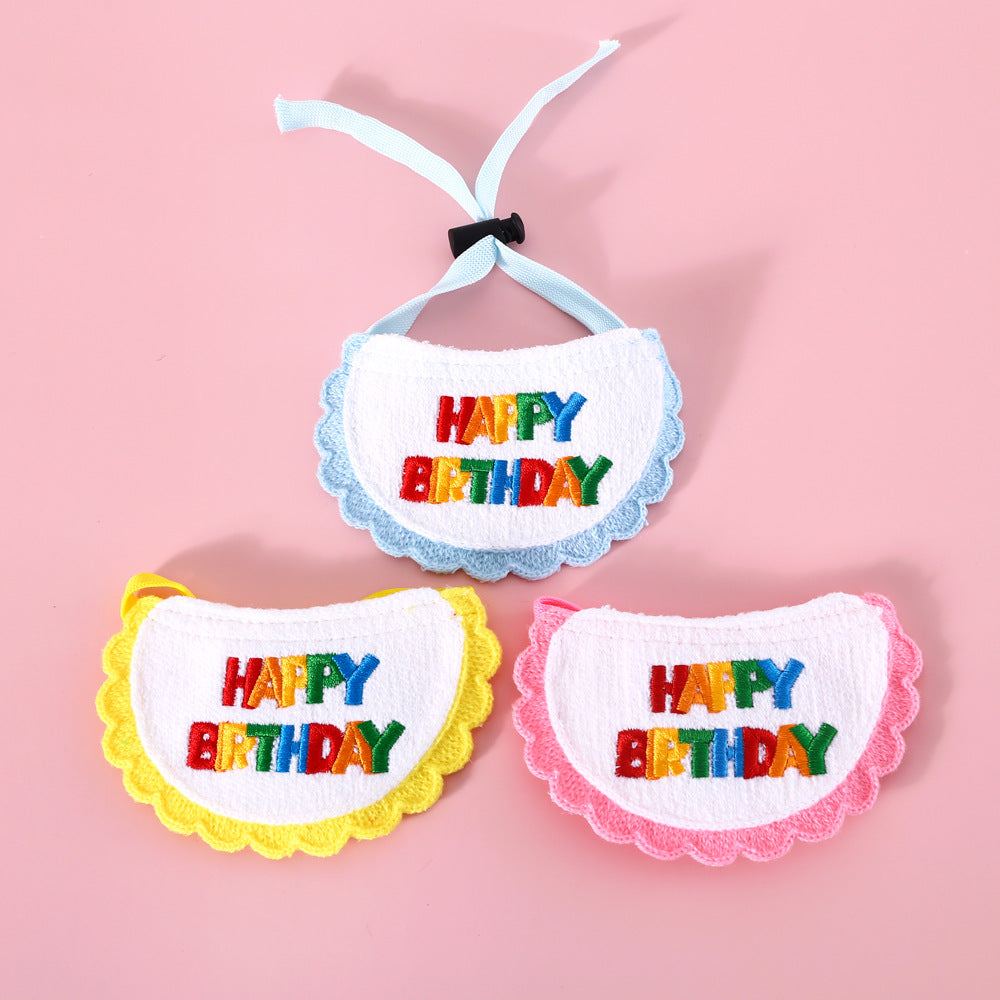 Cute Birthday Bib and Hat Set
