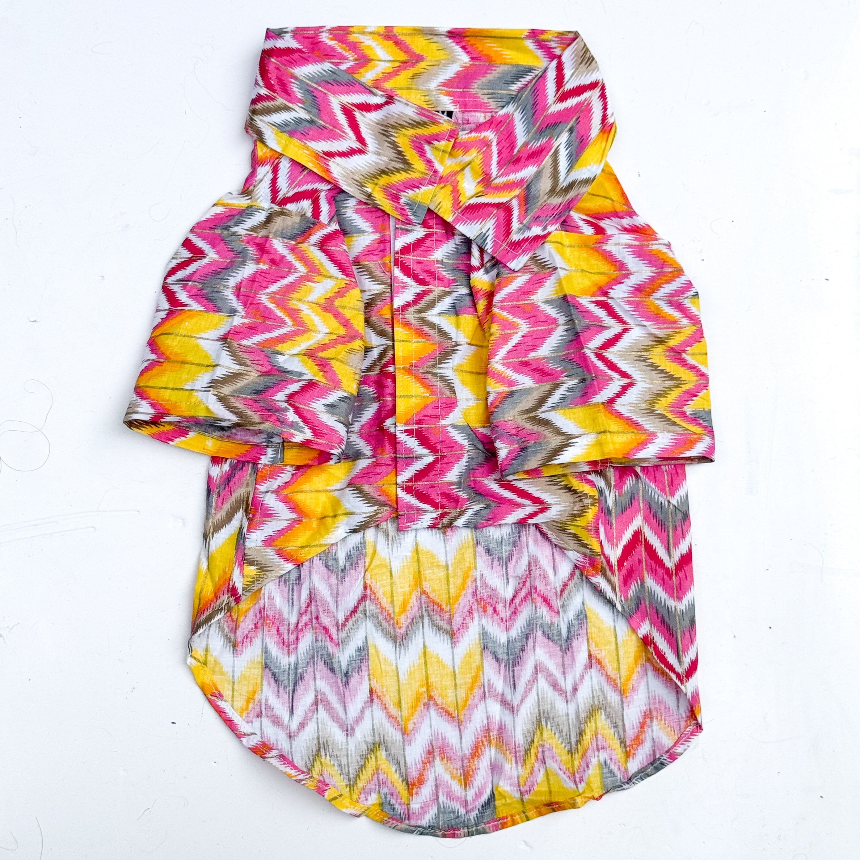Cat pink zig zag kurta
