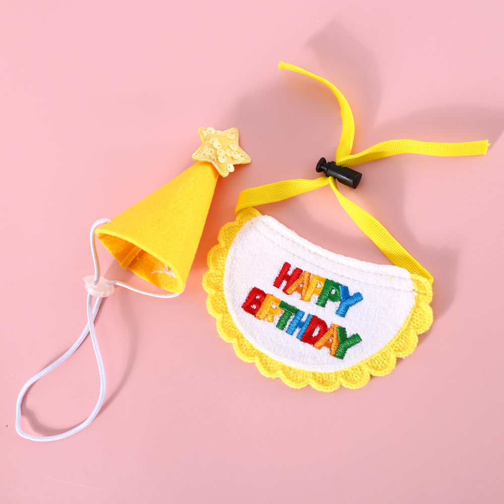 Cute Birthday Bib and Hat Set