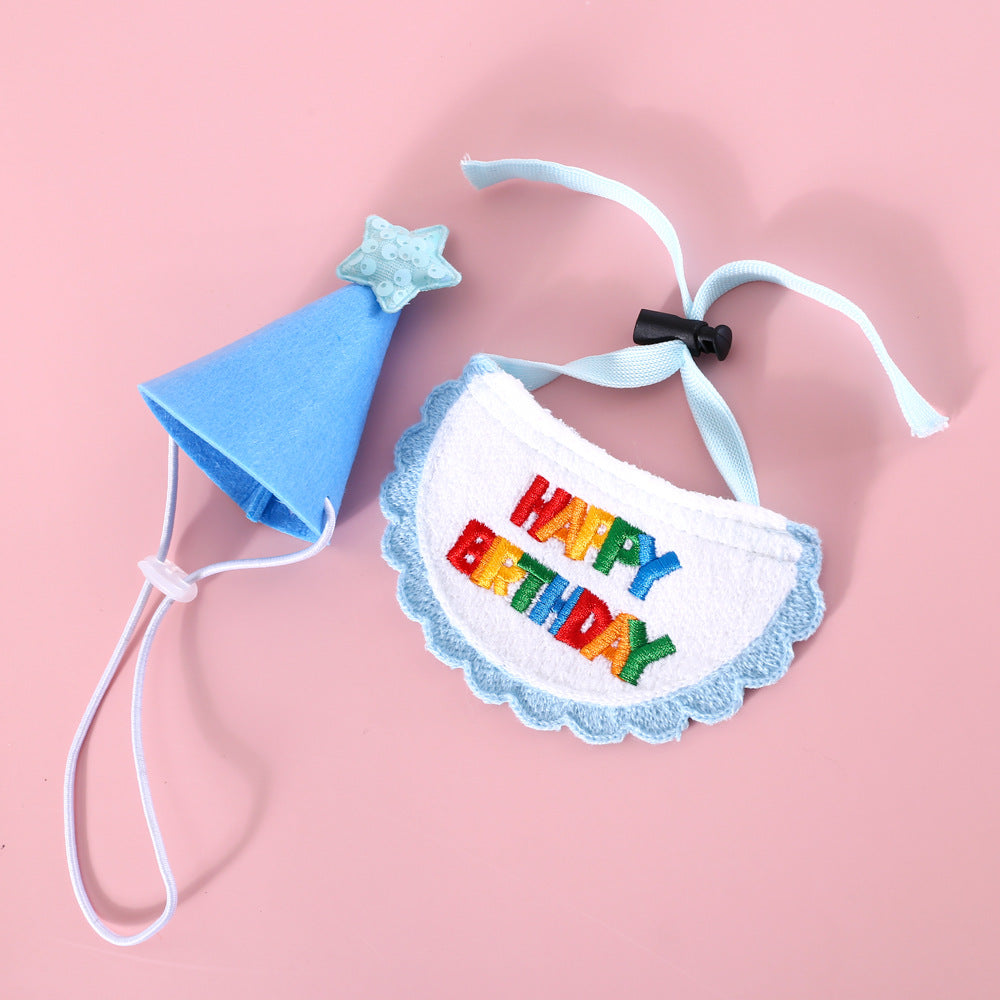 Cute Birthday Bib and Hat Set