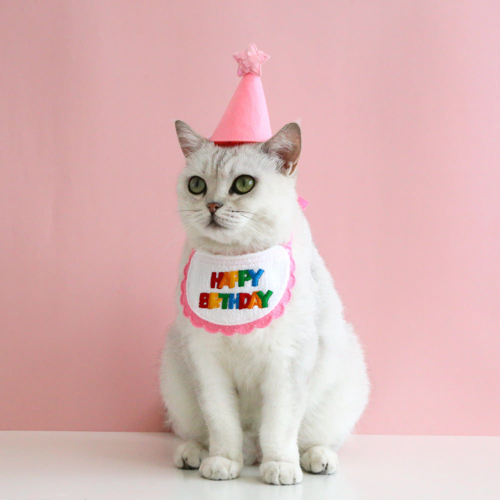Cute Birthday Bib and Hat Set