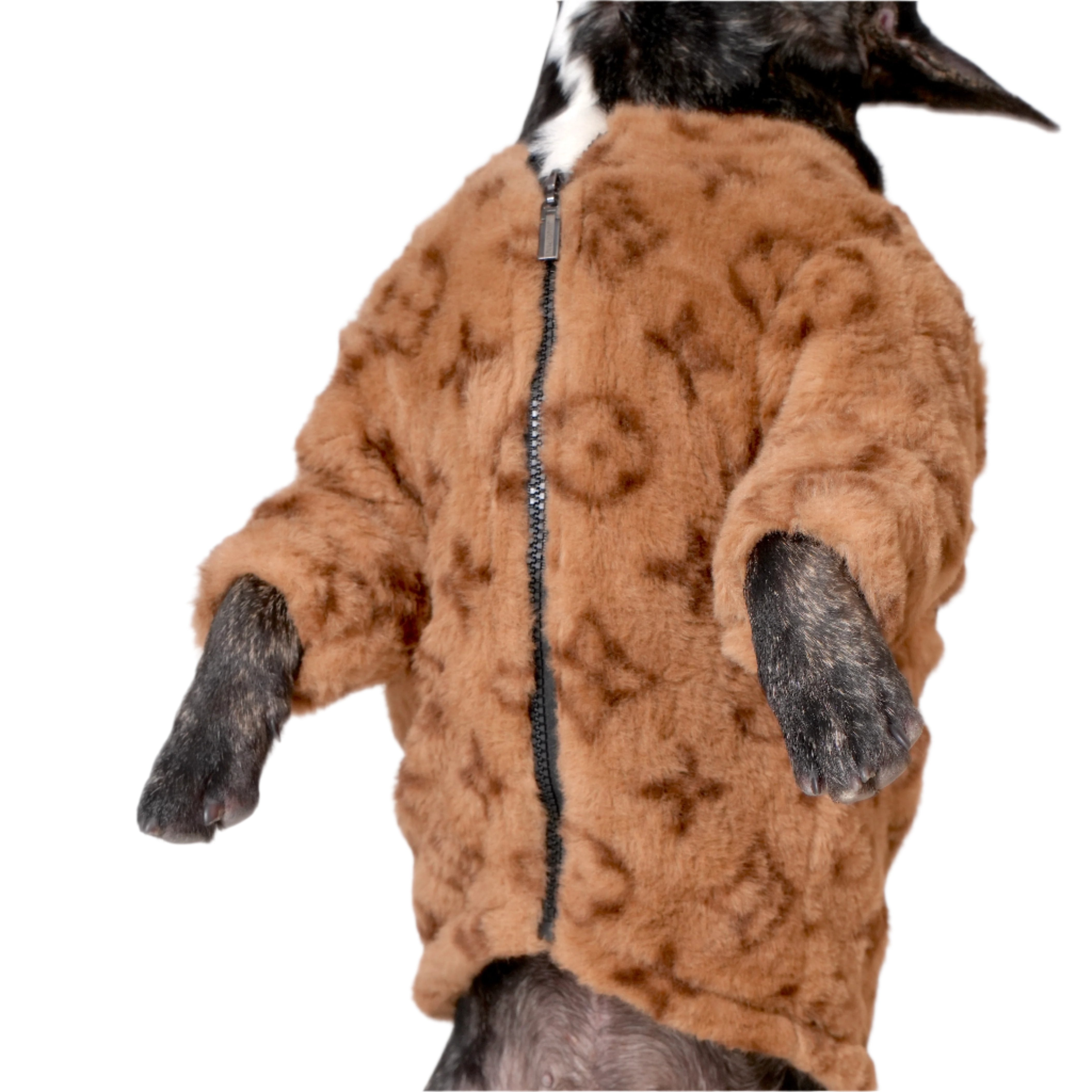 Premium LV Print Faux Fur Jacket