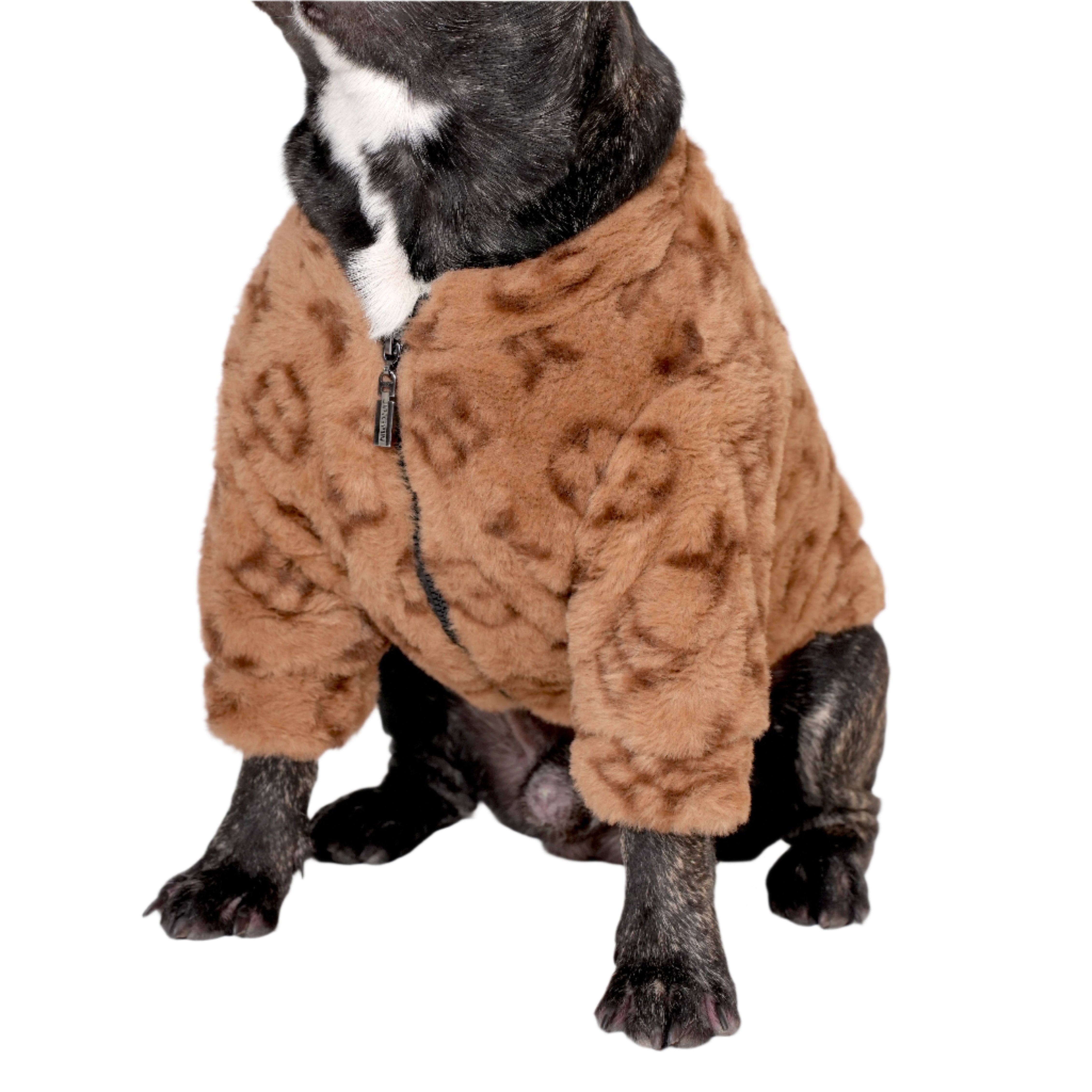 Premium LV Print Faux Fur Jacket
