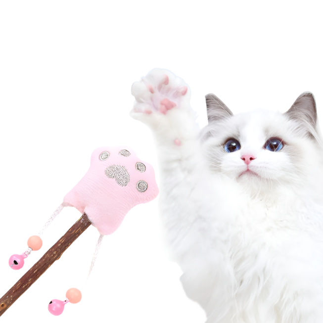 Pink Paw Cat Teaser Stick
