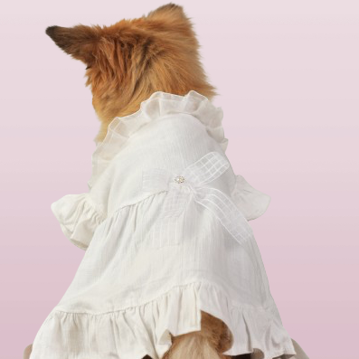 White Wedding Pet Dress – Luxury Bridal-Inspired Dog Outfit
