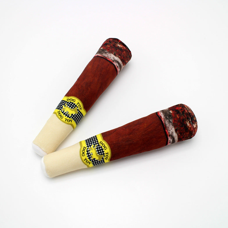 Cigar Squeaky Plush Toy