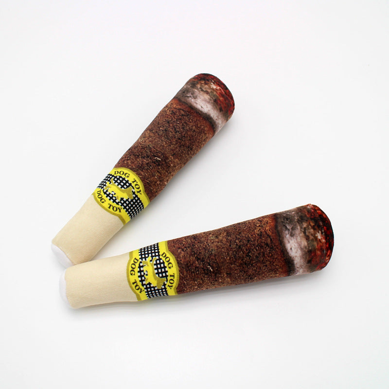 Cigar Squeaky Plush Toy