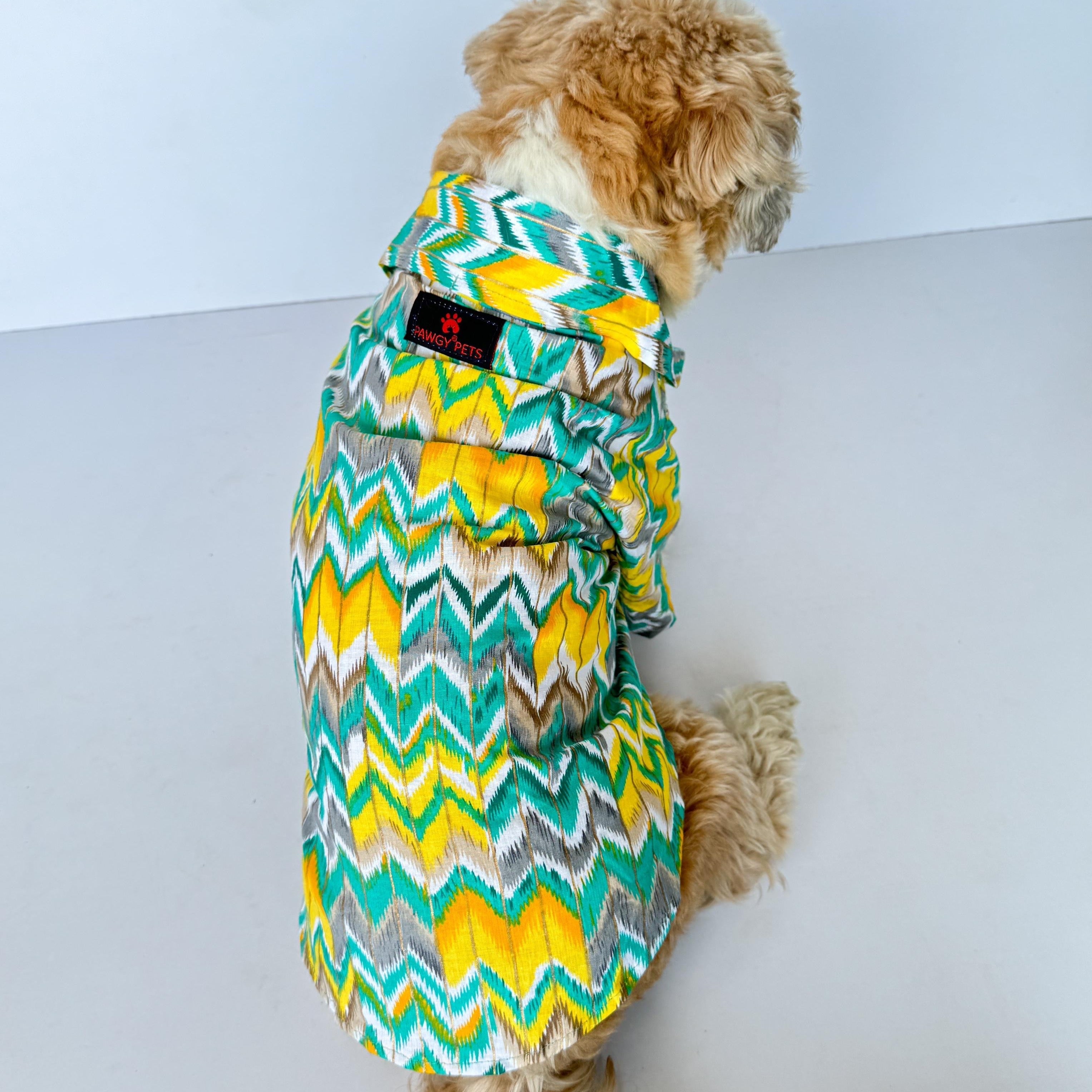 Dog Clothes| Zig-Zag kurta Green | Sizes and Colours Available| Claws N Paws
