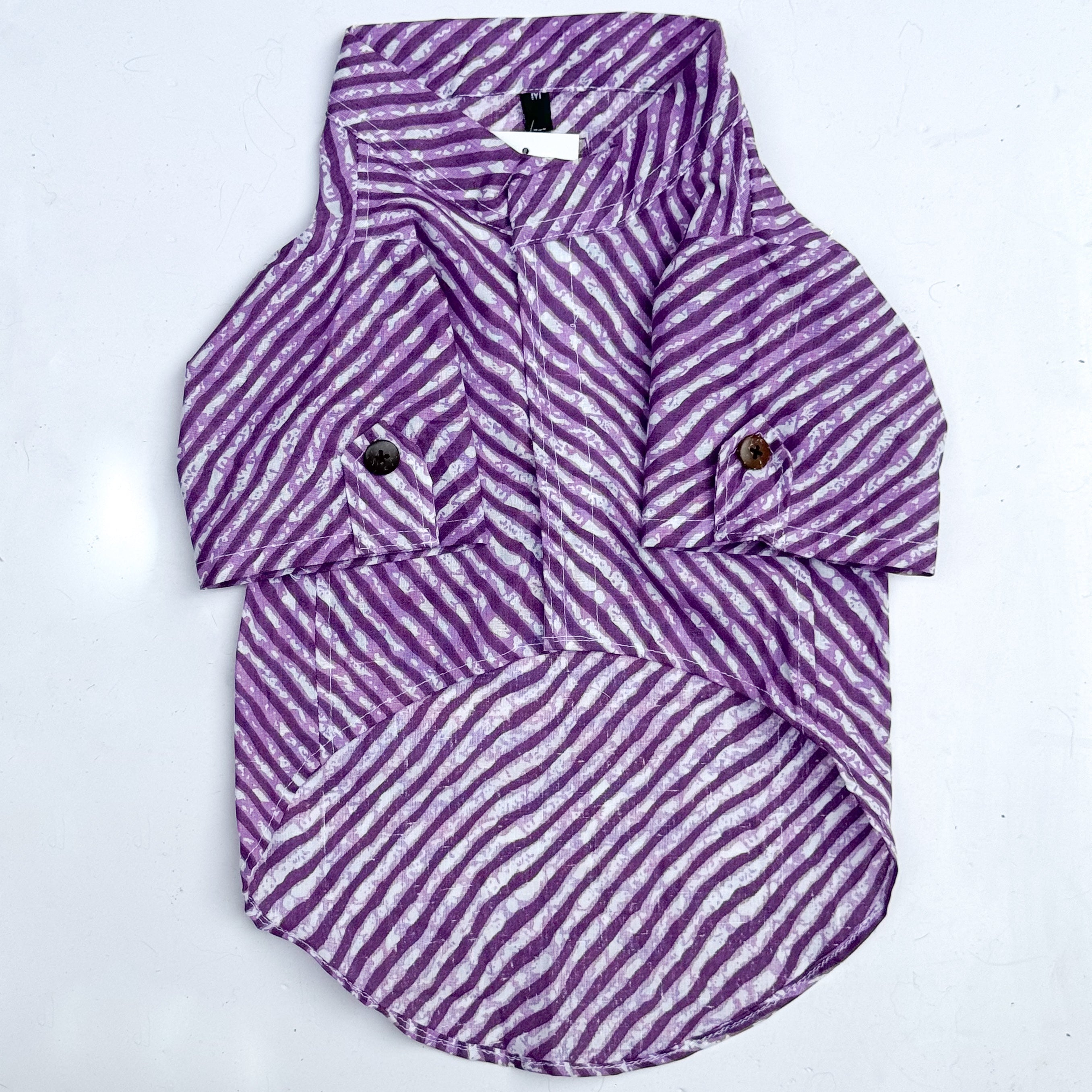 Cat lehriya kurta purple