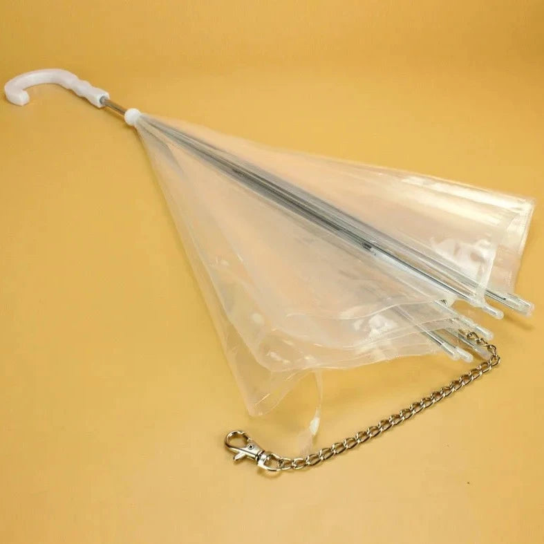 Dog Umbrella| Transparent Portable Umbrella with Built in Pet Leash| Claws N Paws