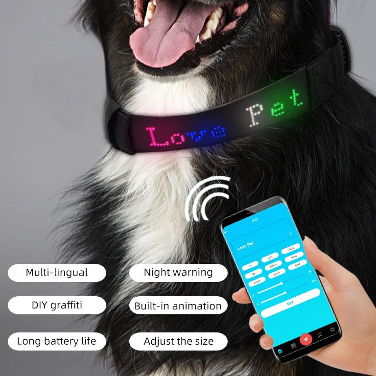 App-controlled DIY Message Pet Light Collar