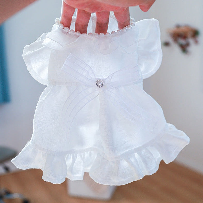 White Wedding Pet Dress – Luxury Bridal-Inspired Dog Outfit