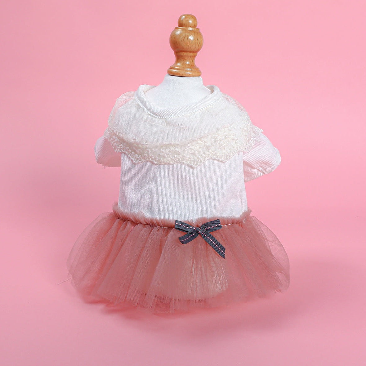 Ribbed Rose Pink Tutu Dress – Elegant & Comfortable Dog Clothes | Claws N Paws
