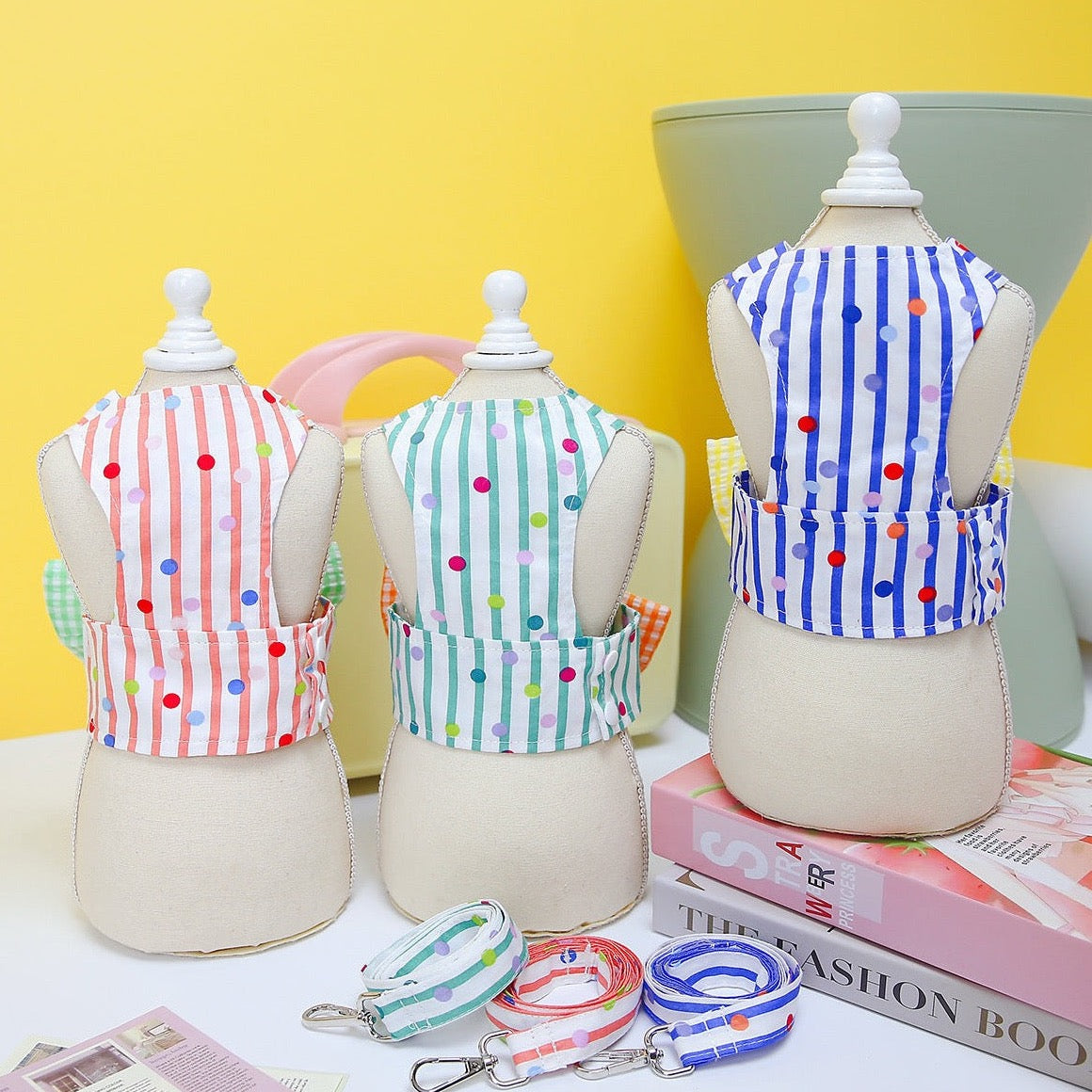 Dog Stripes Bow Harness