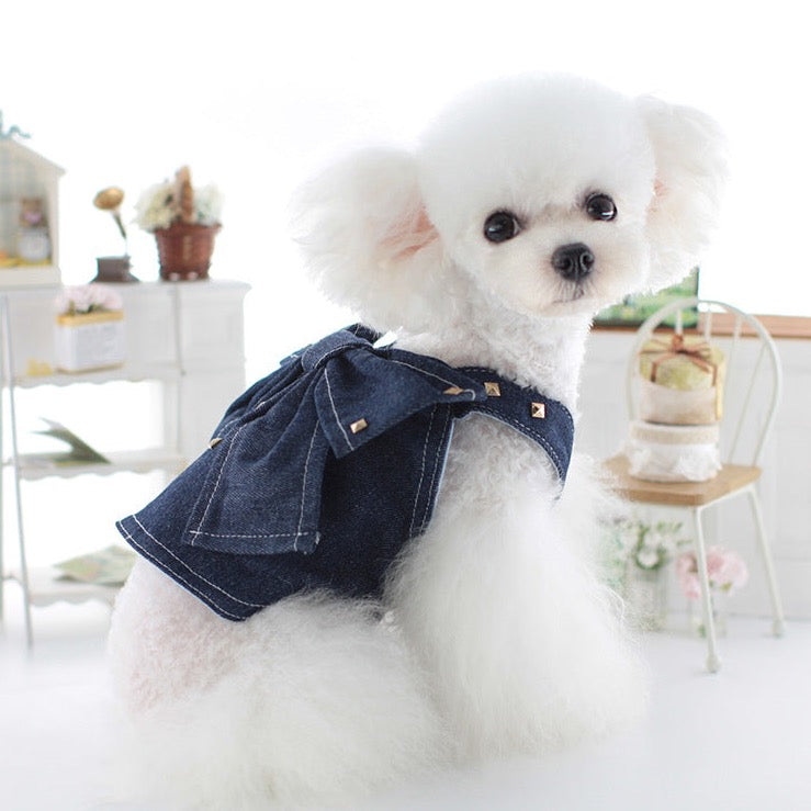 Studded Denim Vest for Dogs - Trendy Pet Clothes in All Sizes | Claws N Paws
