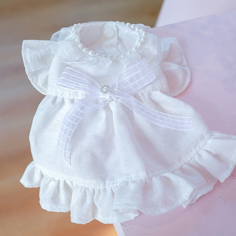White Wedding Pet Dress – Luxury Bridal-Inspired Dog Outfit
