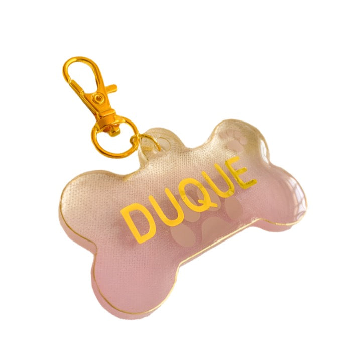 Customizable Bone-Shaped Resin Name Tag (Solid Colour)
