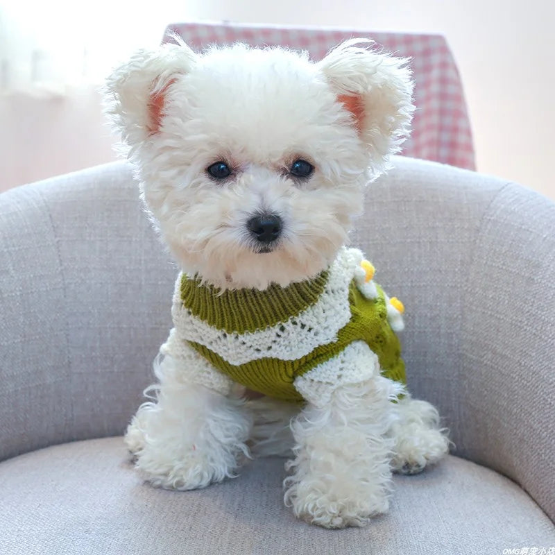 Green Crochet Wool Sweater