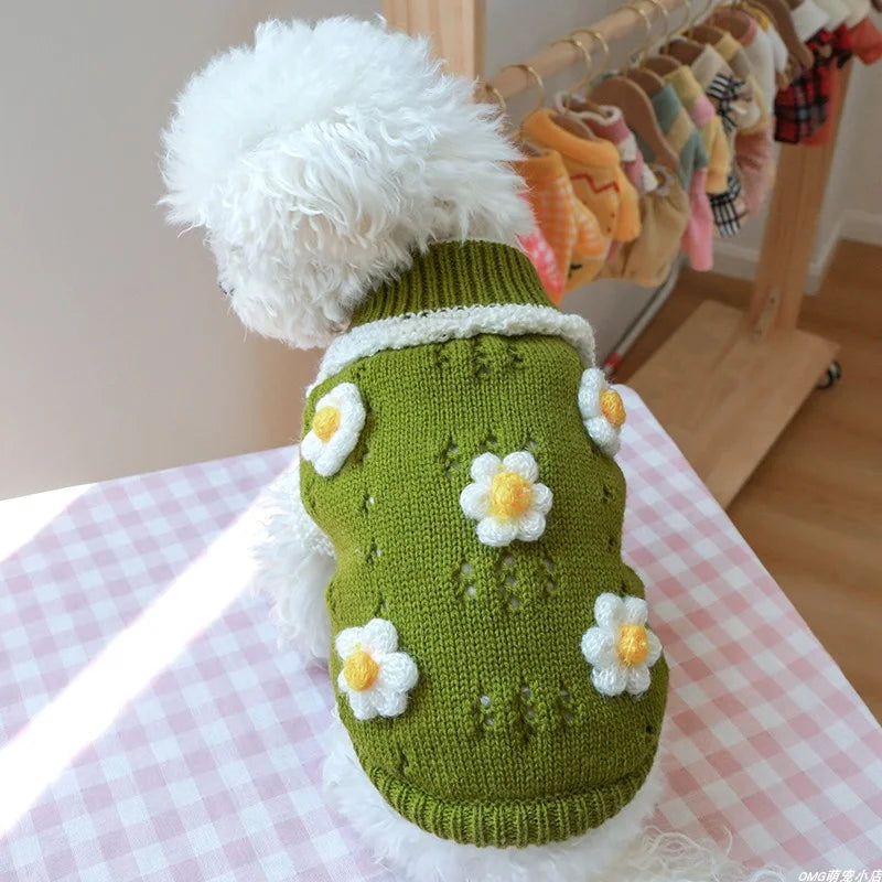 Green Crochet Wool Sweater