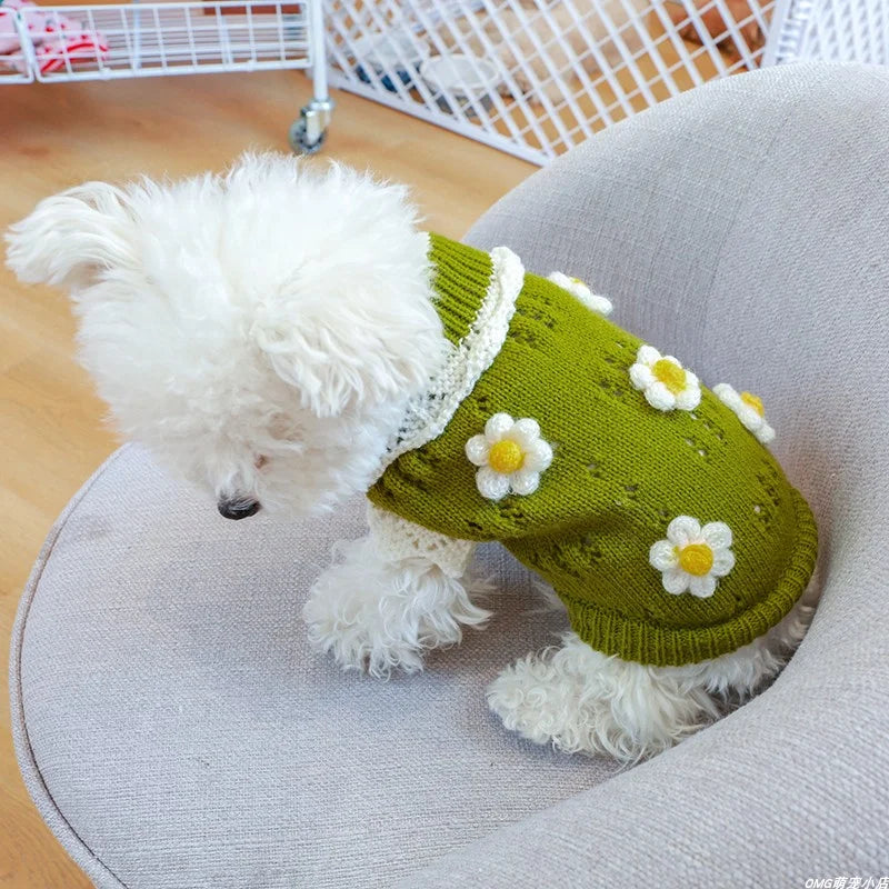 Green Crochet Wool Sweater