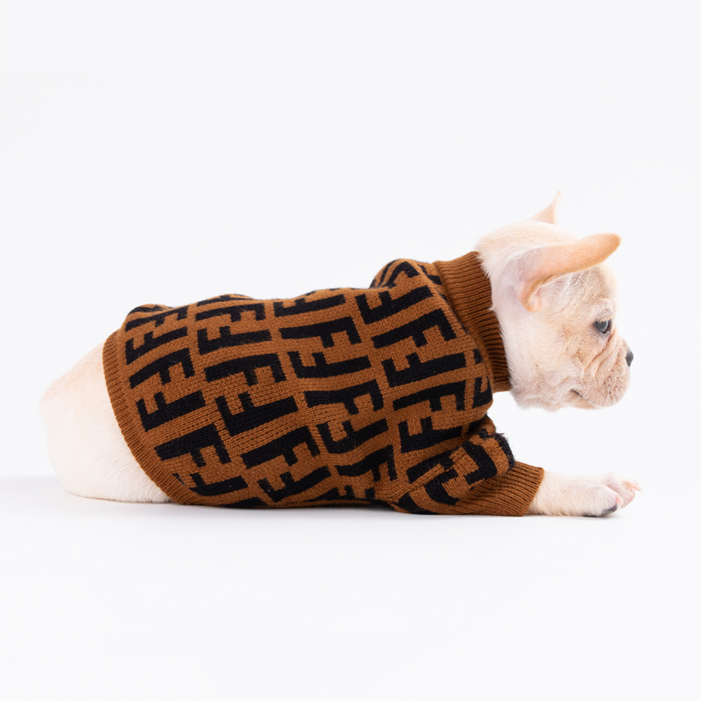 FF Brown Printed Sweater