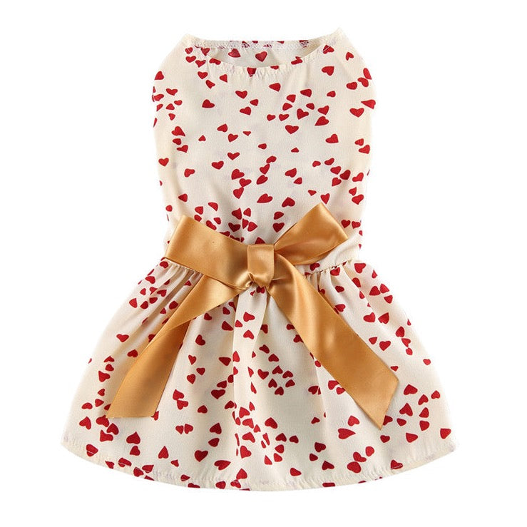 Dog Clothes| Little Heart Silk Dress | Sizes and Colours Available| Claws N Paws