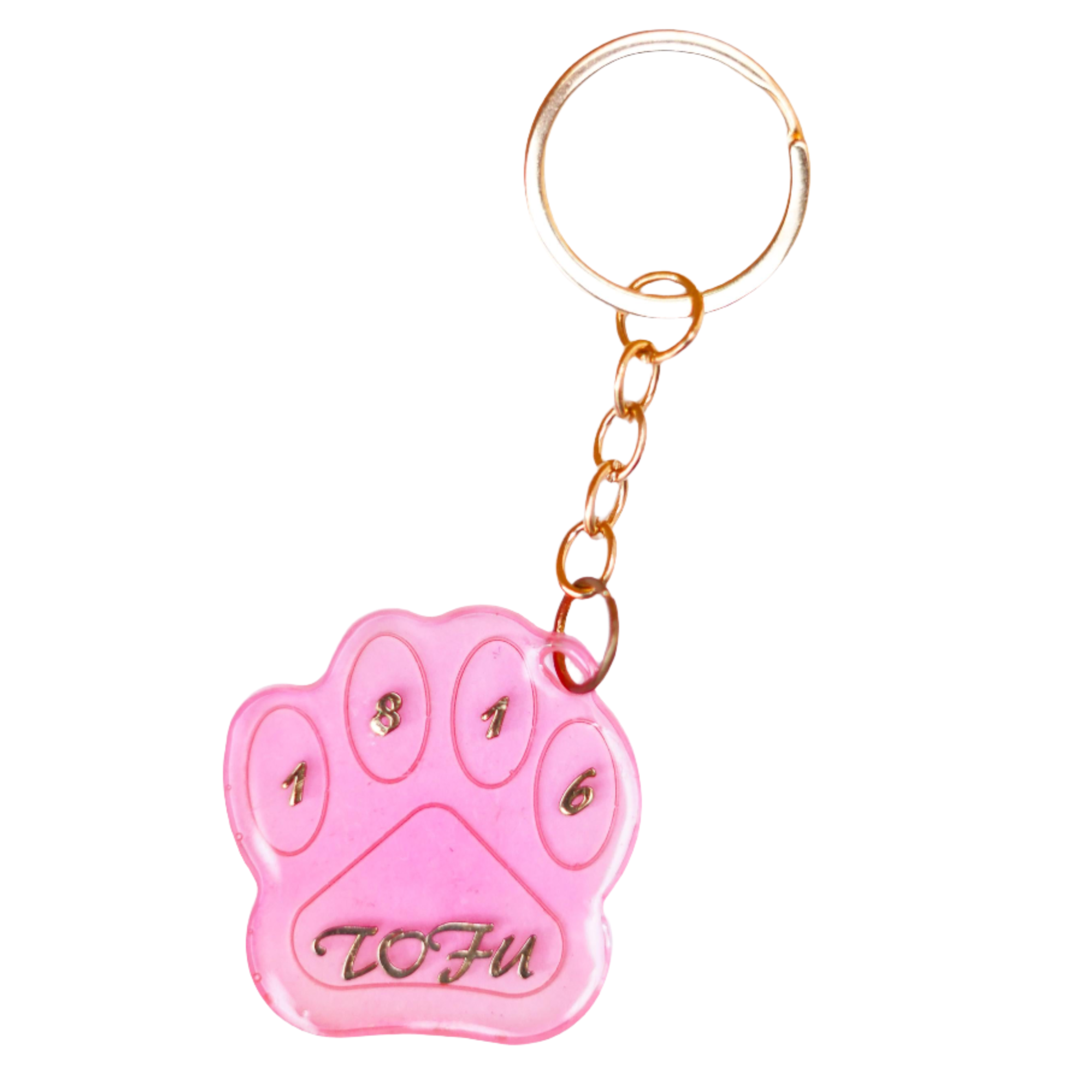 Customizable Paw-Shaped Resin Name Tag
