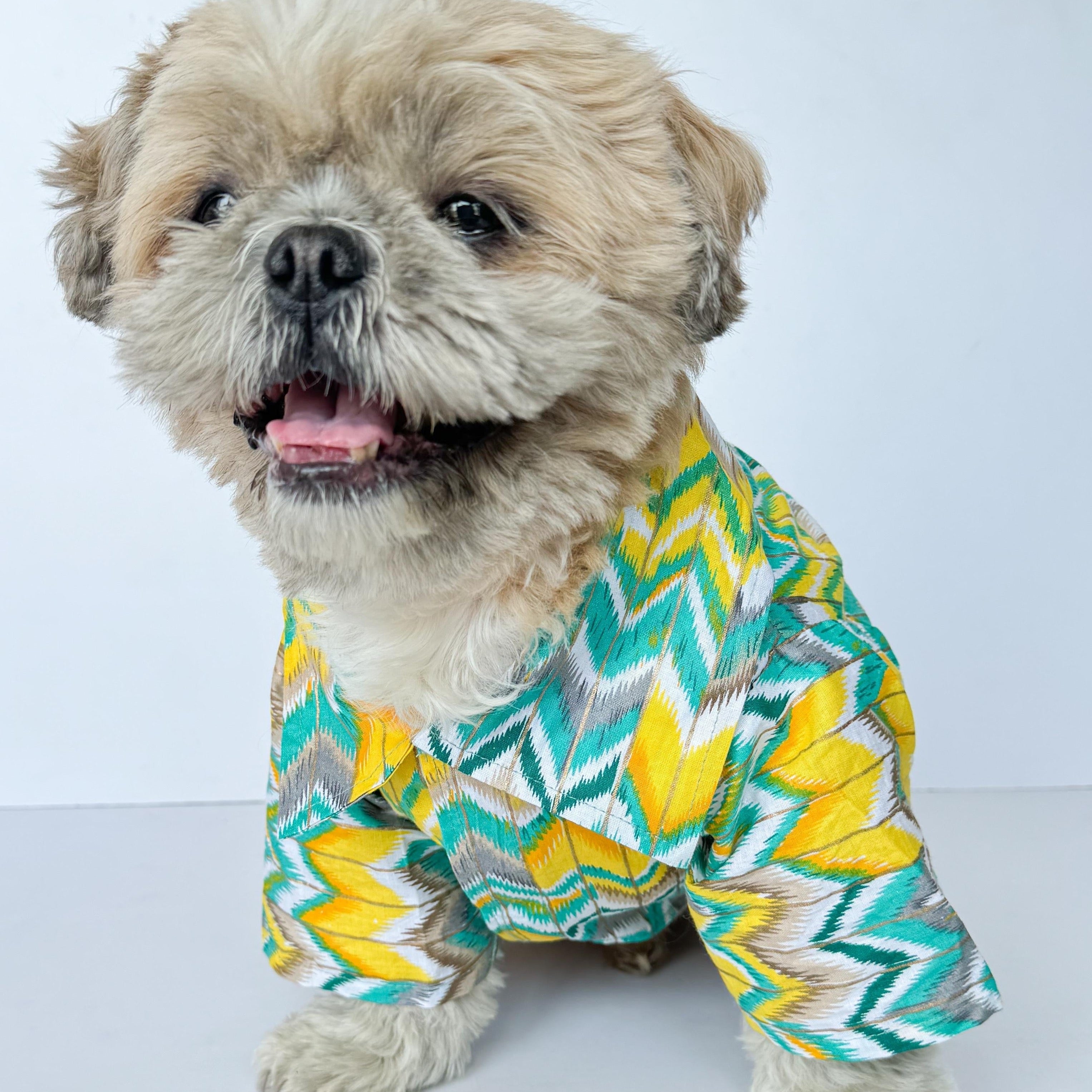 Dog Clothes| Zig-Zag kurta Green | Sizes and Colours Available| Claws N Paws