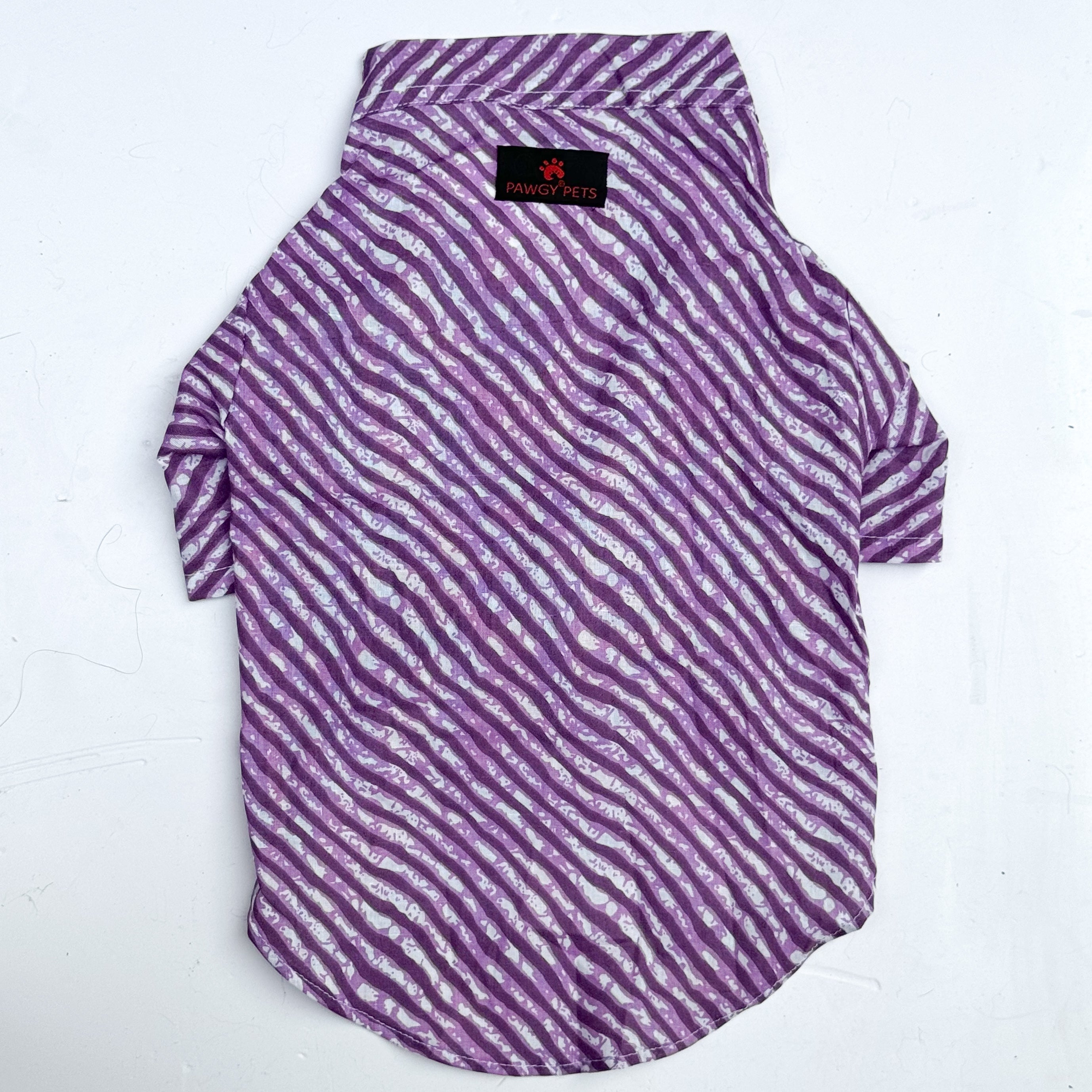 Cat lehriya kurta purple