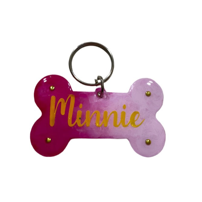 Customizable Bone-Shaped Resin Name Tag (Solid Colour)