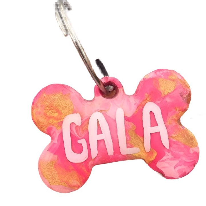 Customizable Bone-Shaped Resin Name Tag (Solid Colour)