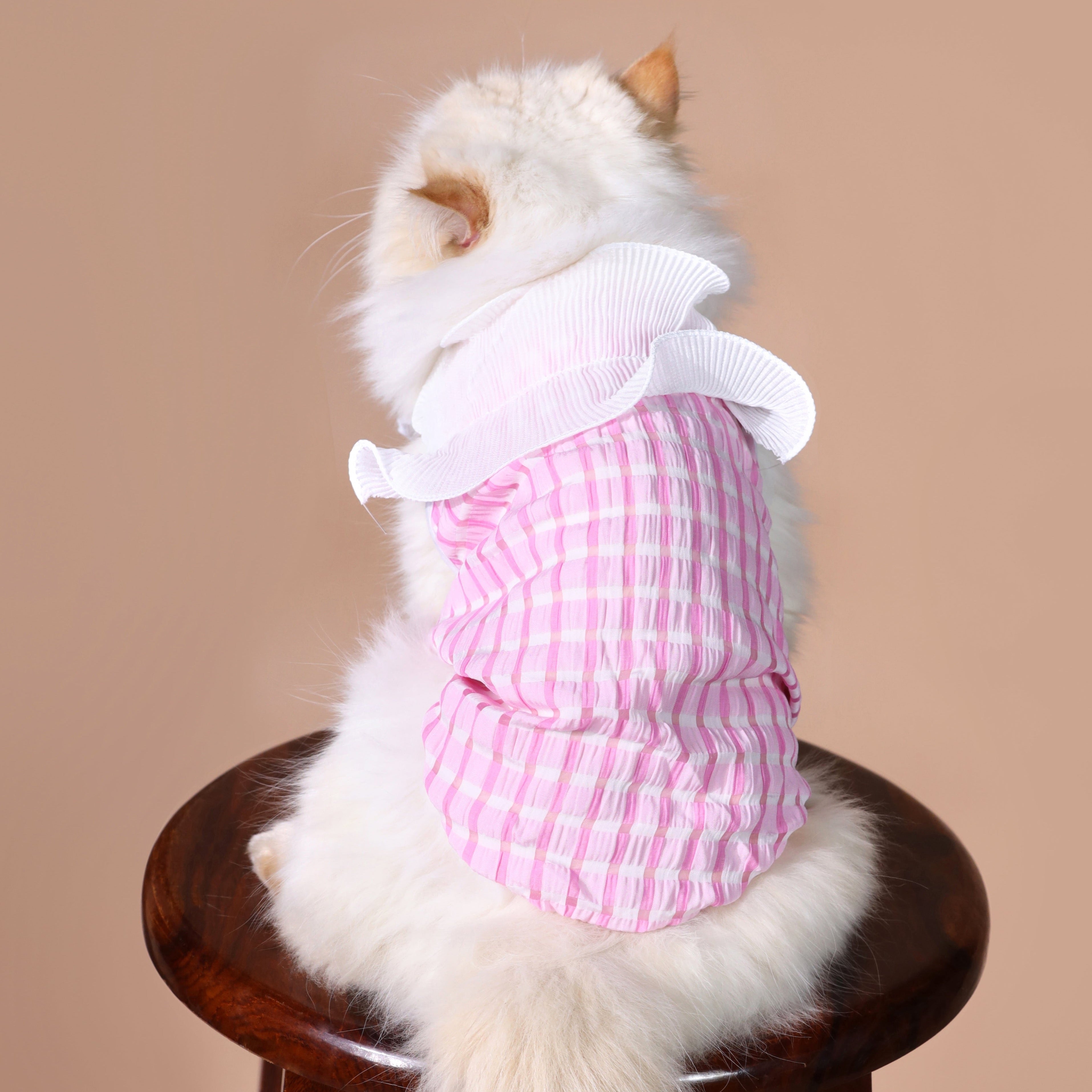 Halterneck Frill Shoulder Pet Top