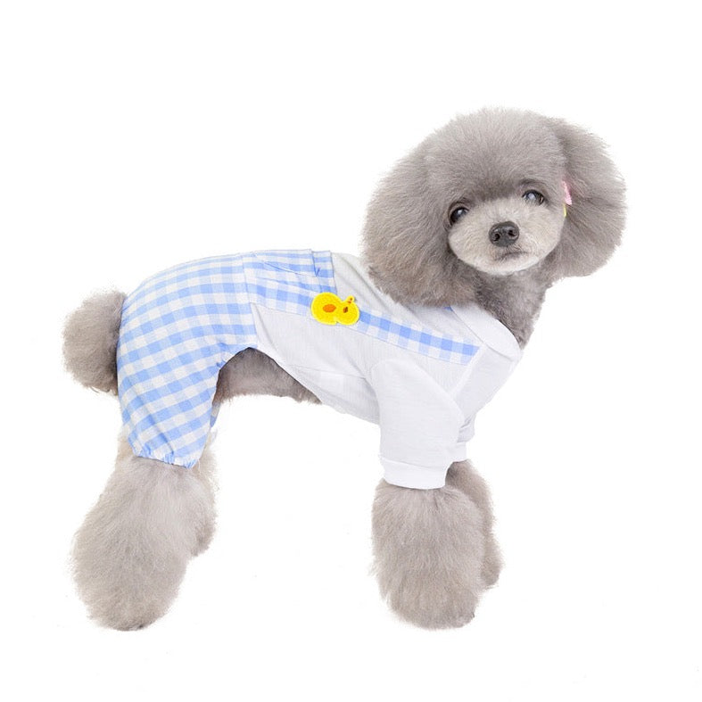 Gingham Pattern Pet Dungaree