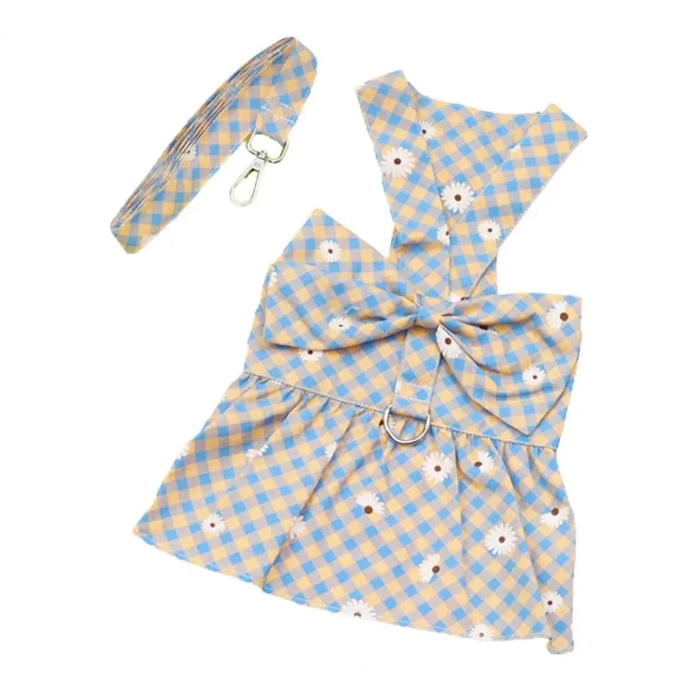 Dog Clothes| Gingham Harness Dress & Leash Set | Sizes and Colours Available| Claws N Paws