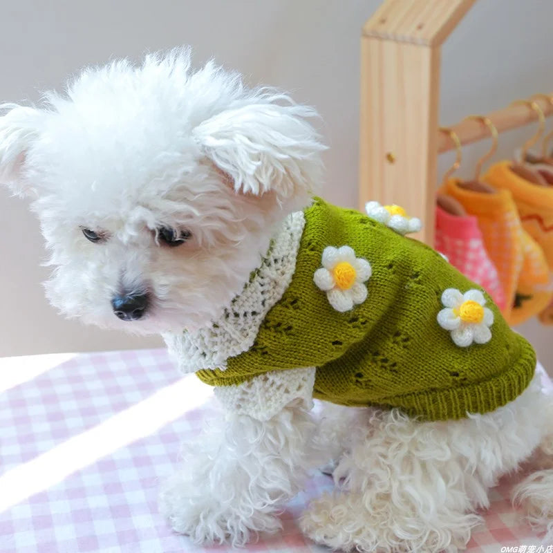 Green Crochet Wool Sweater