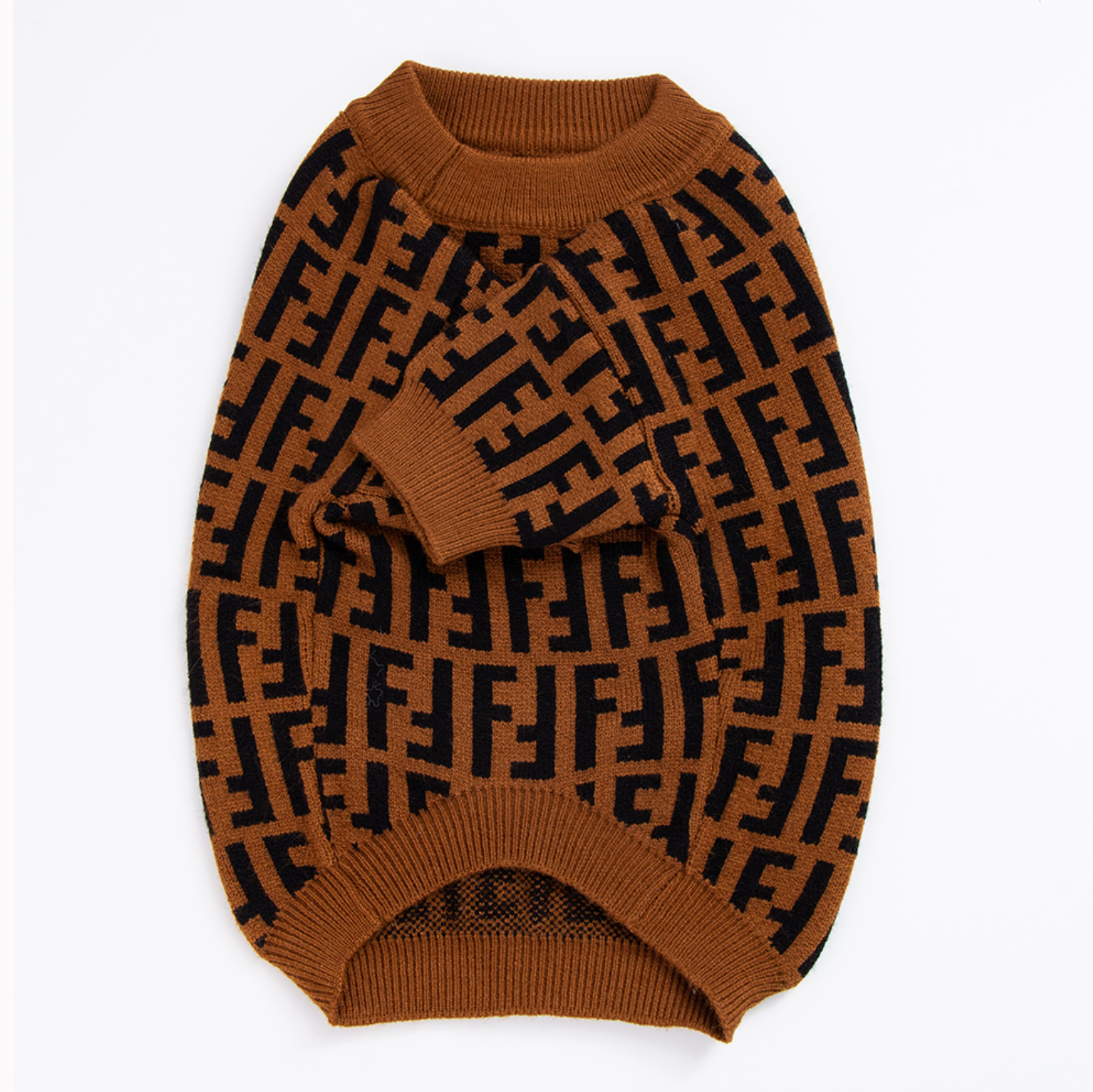 FF Brown Printed Sweater