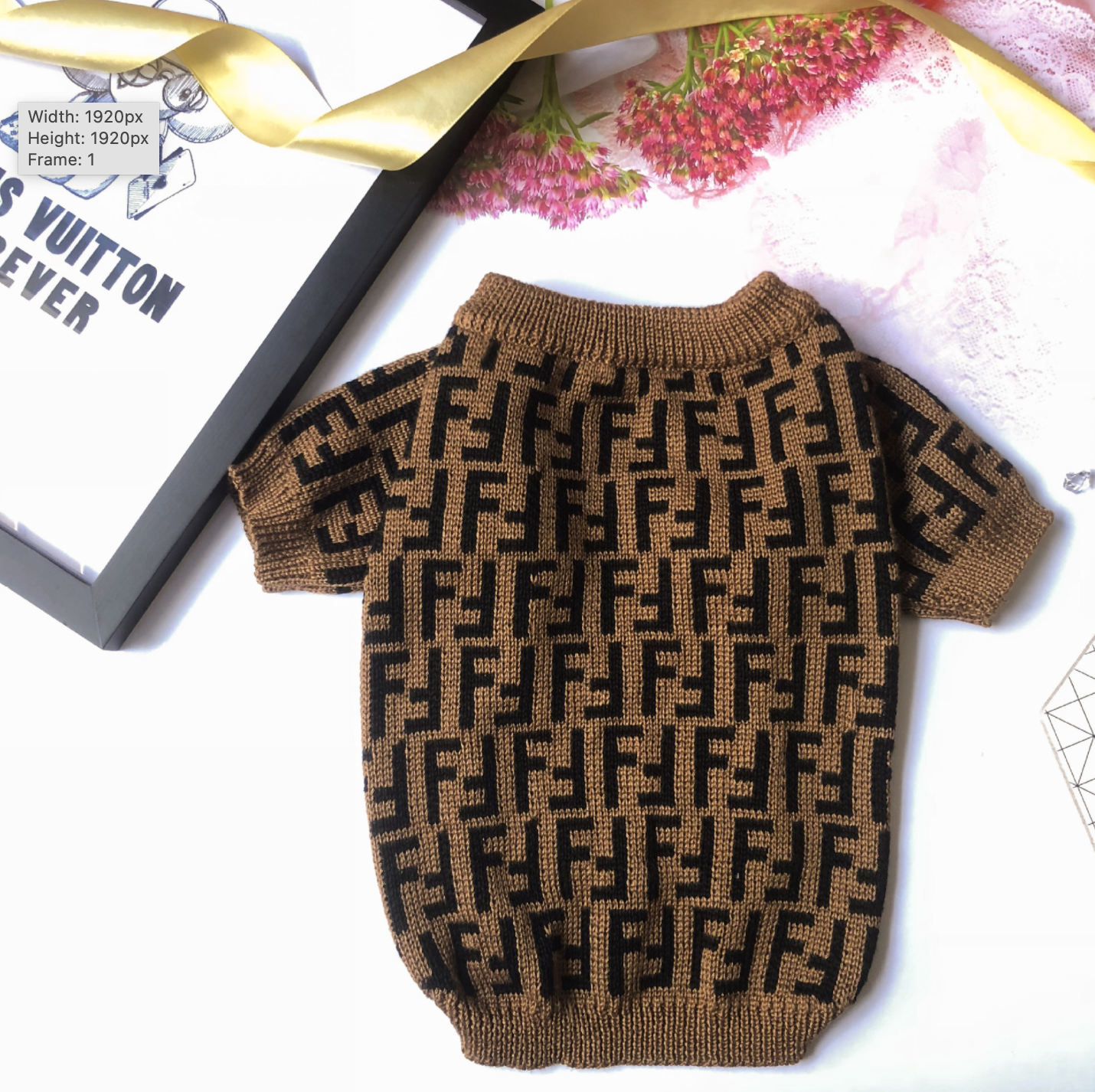 FF Brown Printed Sweater