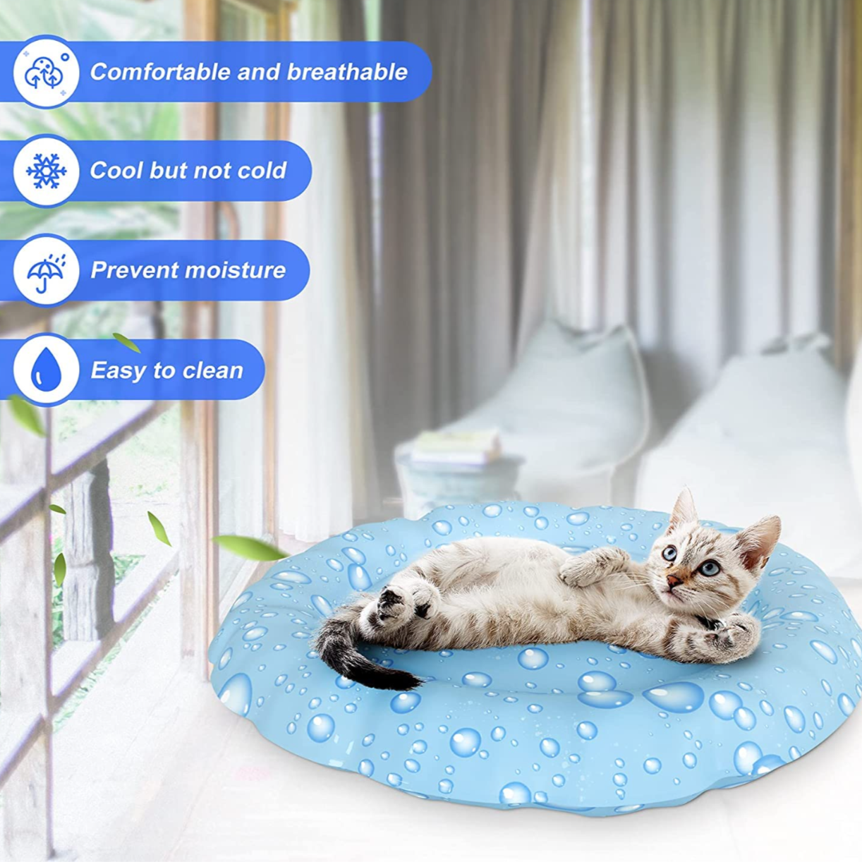 Pet Self Cooling Round Bed