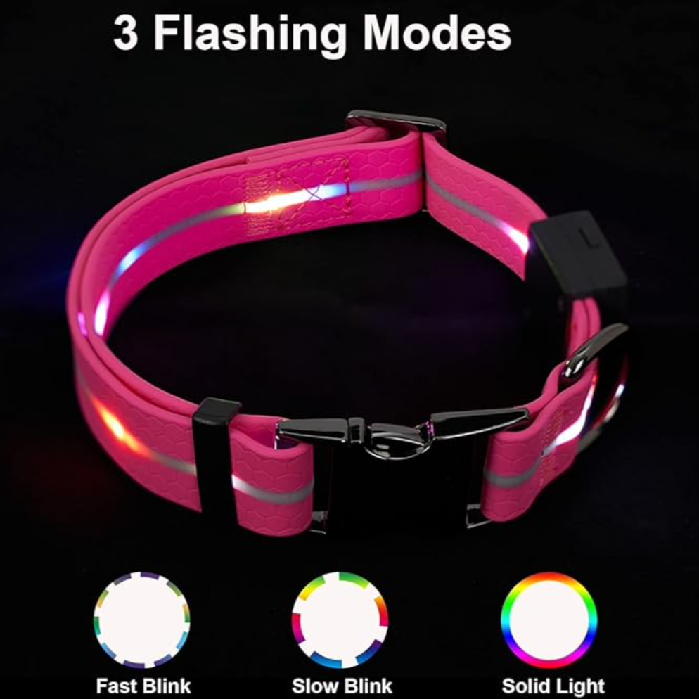 LED Light Collar & Leash Set (PVC Coated)