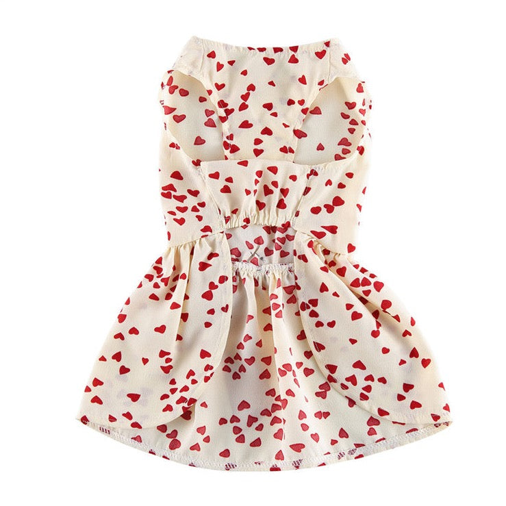 Dog Clothes| Little Heart Silk Dress | Sizes and Colours Available| Claws N Paws