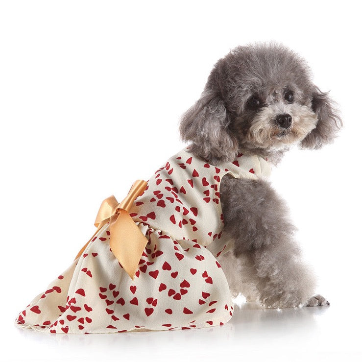 Dog Clothes| Little Heart Silk Dress | Sizes and Colours Available| Claws N Paws