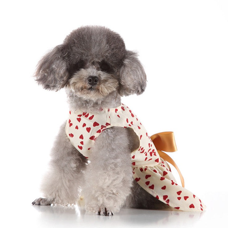 Dog Clothes| Little Heart Silk Dress | Sizes and Colours Available| Claws N Paws