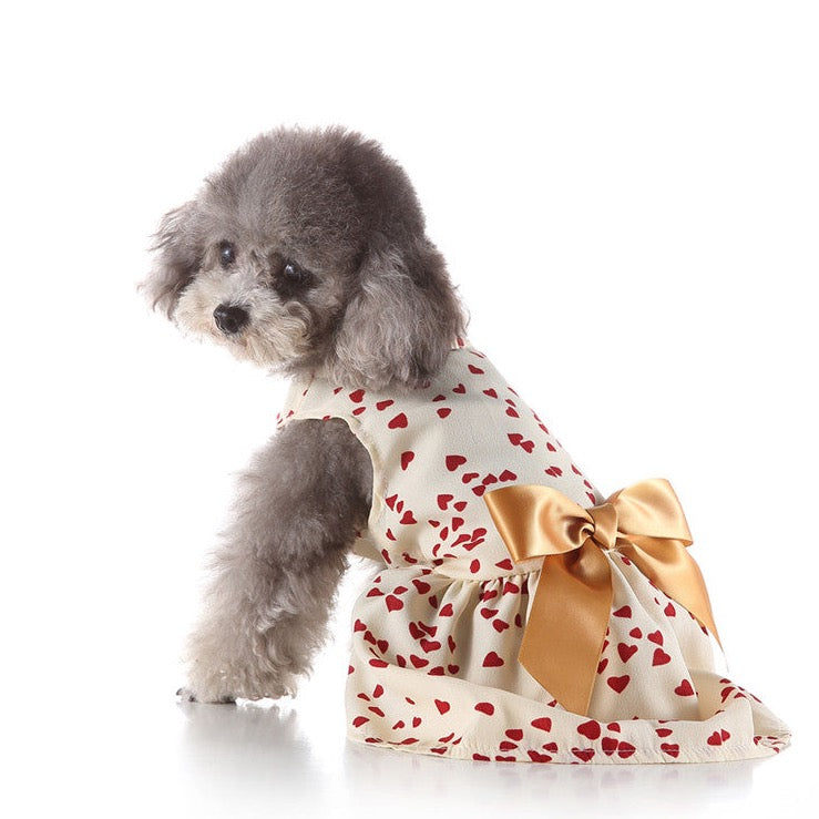 Dog Clothes| Little Heart Silk Dress | Sizes and Colours Available| Claws N Paws