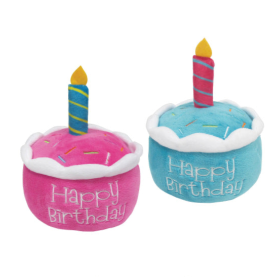 Birthday Cake Squeaky Plush Toy